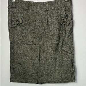 Baia Chic Wool Blend Gray Pencil Skirt with Bow